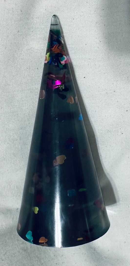 LARGE Black Sparkle cone