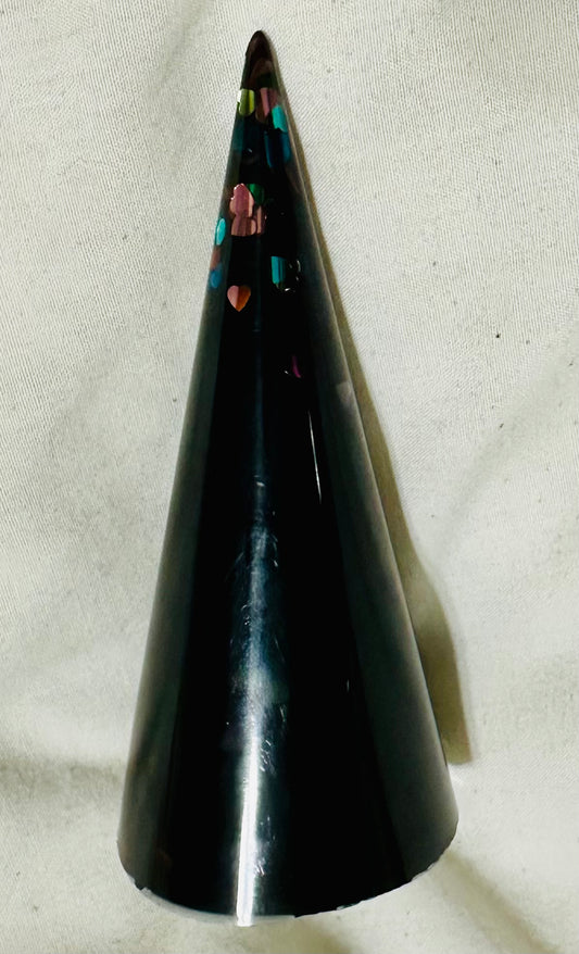 LARGE Black Sparkle cone